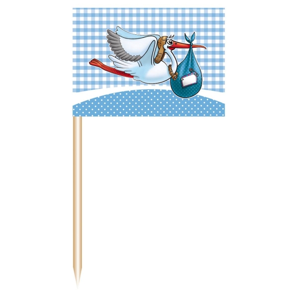 Flaggenbpicker Es wird ein Junge, 50er Pack Party Extra