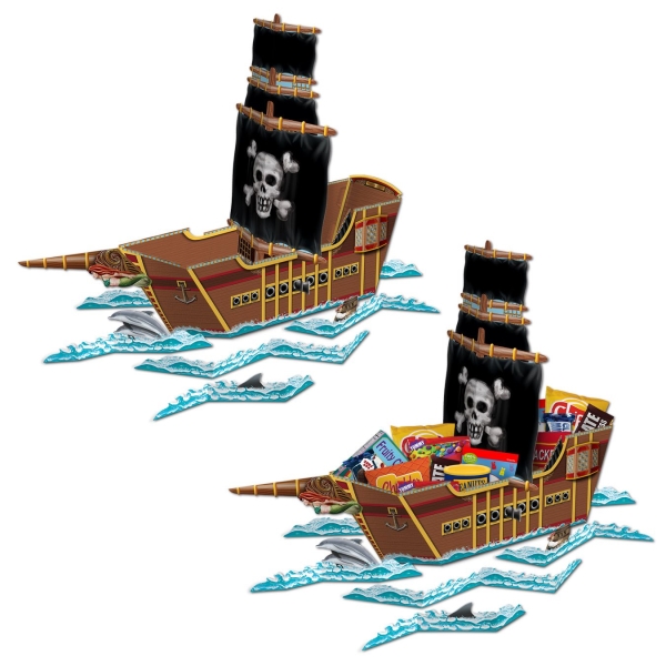 Riesen-Tischaufsteller Piratenschiff, 65 cm