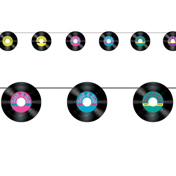 Schallplatten-Girlande - Rock 'n' Roll Partydeko