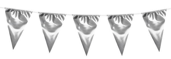 Party-Extra XXL-Metallic Wimpelkette Pure Silver