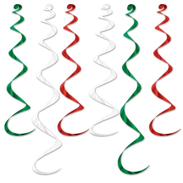 Party-Extra Deko-Spiralhänger rot-weiß-grün