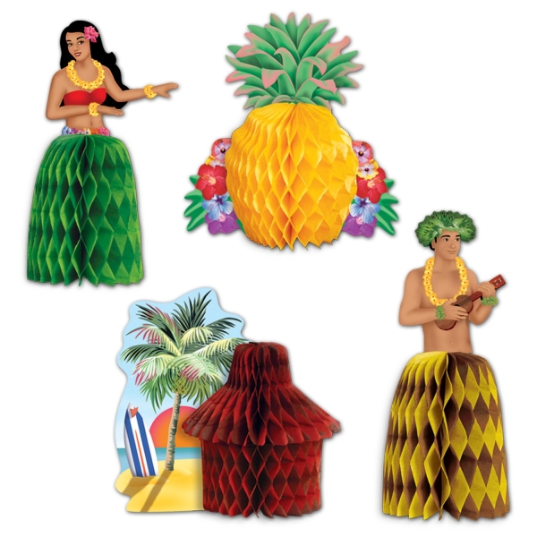 Mini-Tischdekoset Honolulu,, 4er Pack