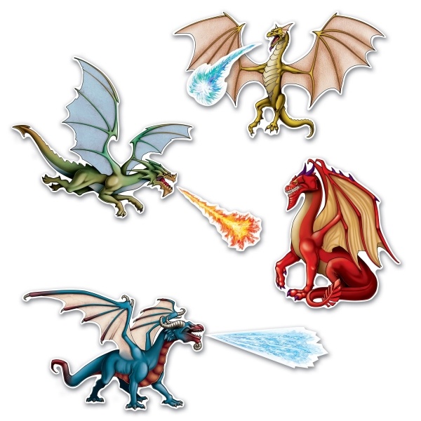 Party-Extra Cutout Set Drachen - Fantasy Deko