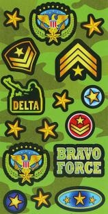 Party-Extra Stickerbogen Flecktarn - Army Deko