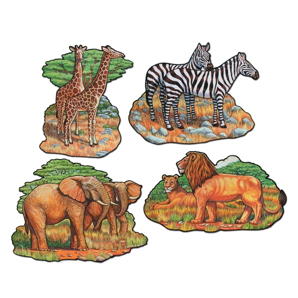 Cut-Out-Set Afrika, 4er Pack je 40 cm groß