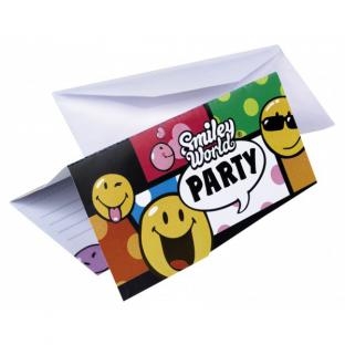 6'er Pack Einladungskarten Smiley mit Umschlägen