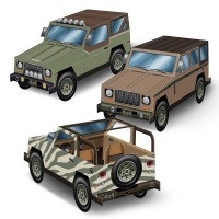Tischdeko Set 3D SUV, 3er Pack, 10 x 22 cm