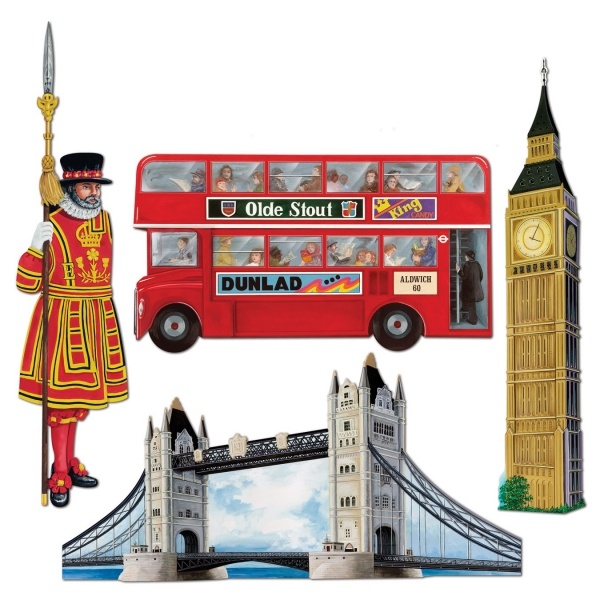 Cutout-Set England - Laenderparty Deko