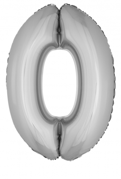 XL-Folienballon Zahlen, silber, 102cm groß