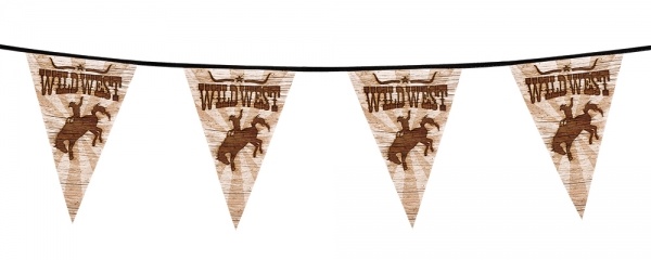 Party-Extra Wimpelkette Wild West Rodeo - Westernparty Deko