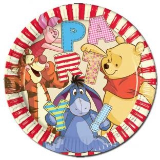 Pappteller Winnie Puuh, 23cm, 8er Pack
