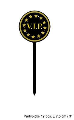 Party-Extra Party-Picker VIP, 12er Pack - Hollywood Tischdeko für Stars