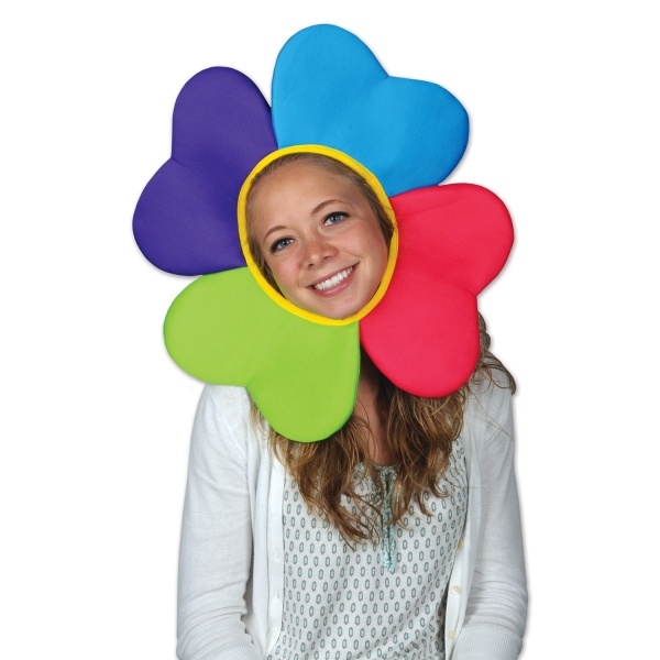 Party-Extra Flower Power Hut aus Plüsch 70er Jahre Hippie Style