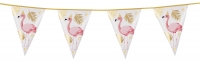 Folien-Wimpelkette Flamingo, 4 Meter