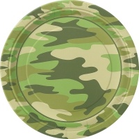 Pappteller Miliär Camouflage, 8er Pack