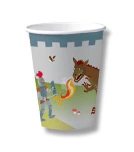 Pappbecher Mutiger Drachentöter, 8er Pack, 200ml