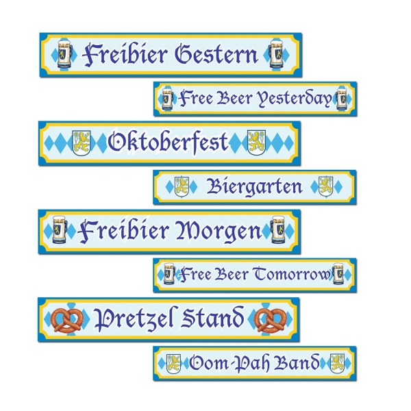 Volksfest Strassenschilder Cutout Set - Oktoberfest Deko