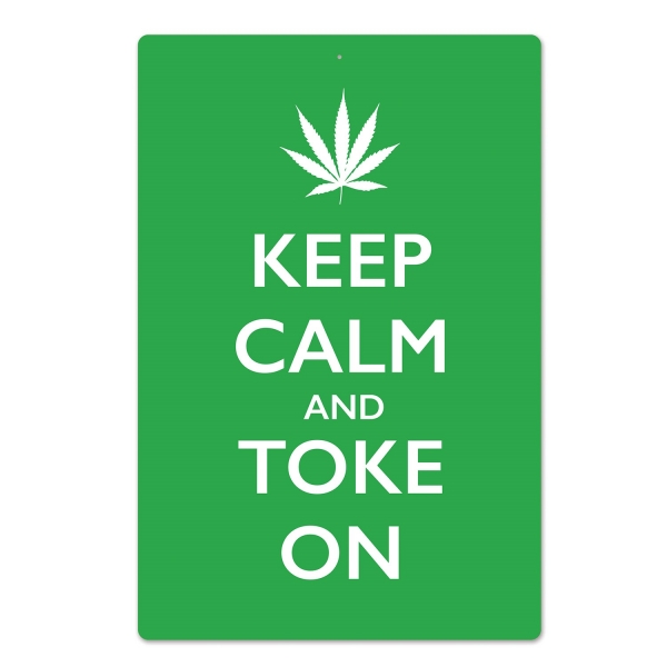 Dekoschild Keep Calm + Toke On - Hippie Deko