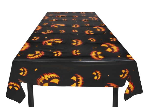 Plastik-Tischdecke Spooky Pumpkin - Horror Tischdeko