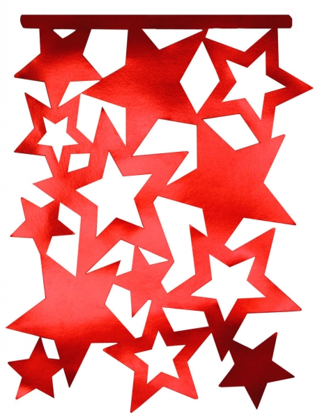Sternenschauer Dekoplatte rot-metallic - Glamour Deko