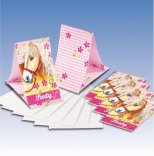Einladungskarten Pferde-Party, 9er Pack mit Umschlägen