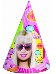 Party-Hütchen Totally Barbie, 6er Pack
