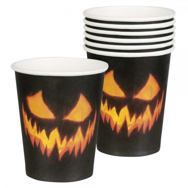 Pappbecher Spooky Pumpkin - Halloween Tischdeko