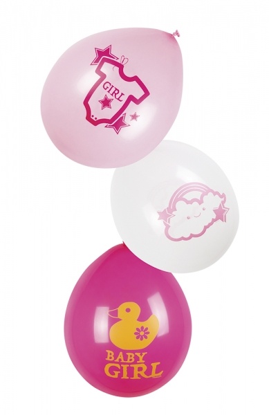 Luftballon-Set Baby Girl - Babyparty Deko