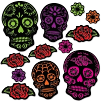 Sugar Skull Cutouts, 12-teilig