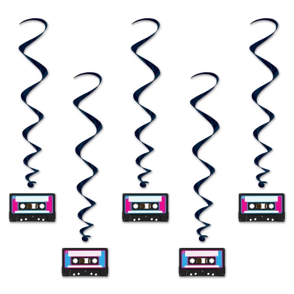 Dekohänger Musikkassette, 5er Pack, je 100cm lang