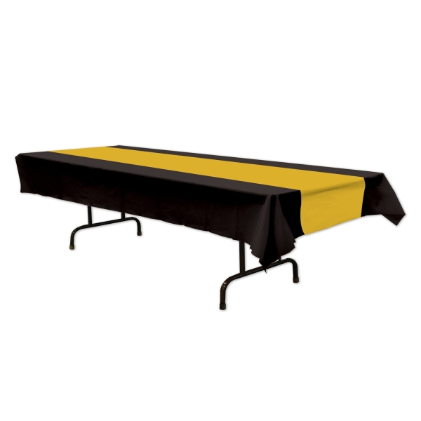 Party-Extra Plastik-Tischdecke schwarz/gold