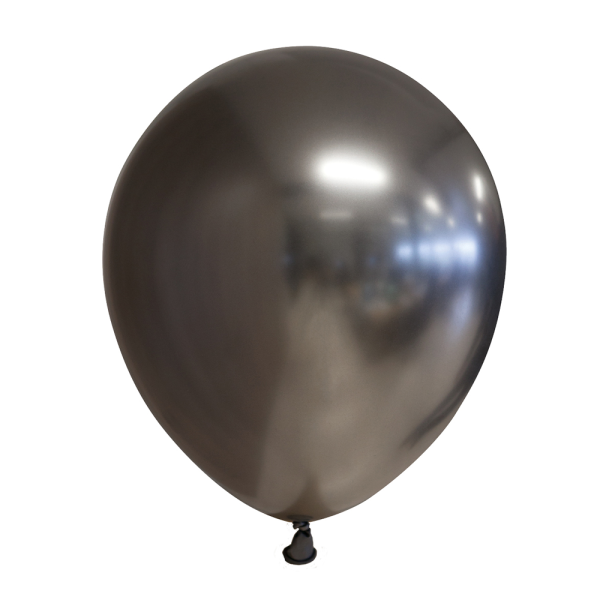 10 Mirror Luftballons, kühles Grau