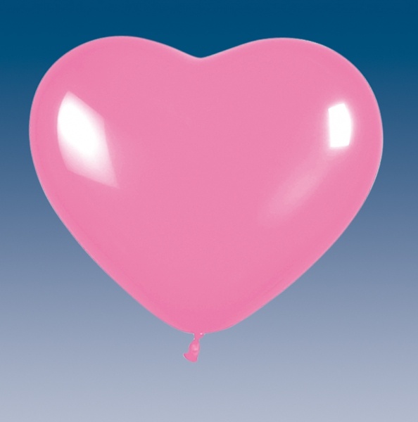 Rosa Herz-Luftballons, 5er Pack, ca 30cm Durchmesser