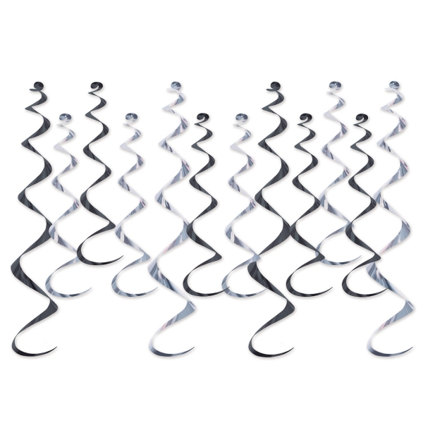 Maxipack Spiralhaenger schwarz.silber Glamour Deko