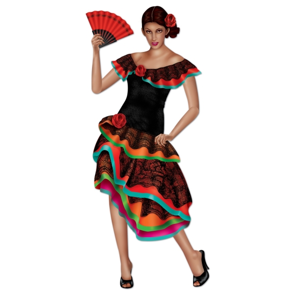 Cutout-Figur Heisse Senorita - Mexikanische Mottoparty Deko