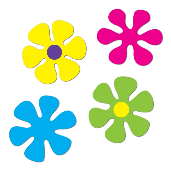 Flower Power Retro Cutouts - Hippie Deko