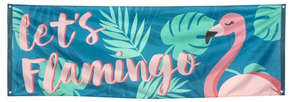 Mega-Partybanner Let's Flamingo - Pink Flamingodeko