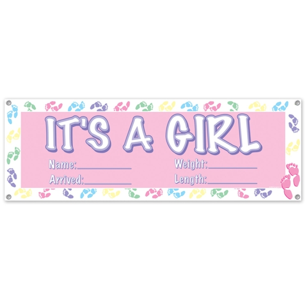 Partybanner It's a Girl, beschriftbar - Babyparty Deko