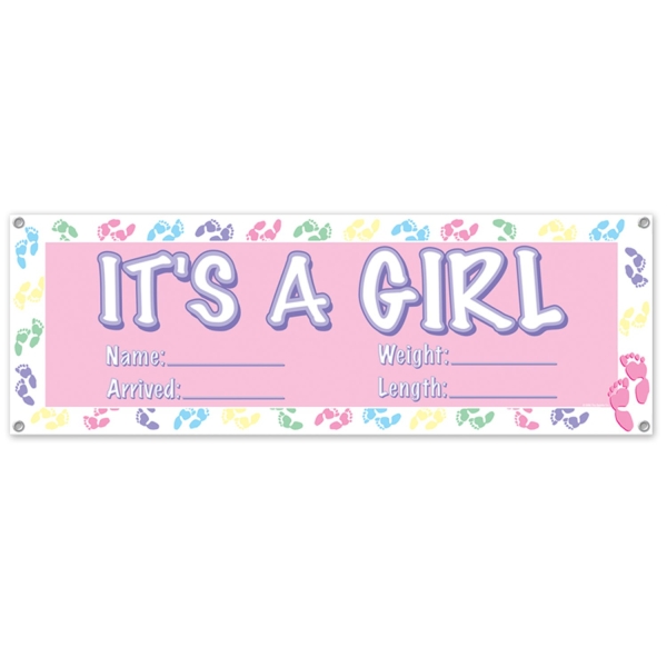 Partybanner It's a Girl, beschriftbar - Babyparty Deko