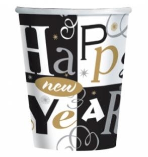 Pappbecher Glamour-Silvester, 8er Pack