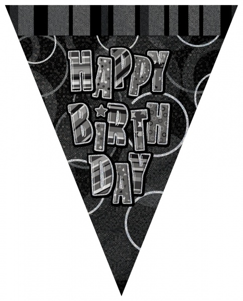 Wimpelkette Glamour Birthday - Geburtstagsdeko