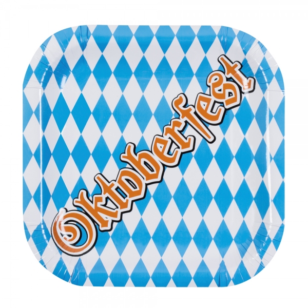 Pappteller Oktoberfest, quadratisch - Bayern Tischdeko