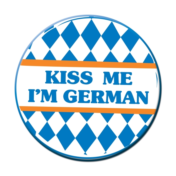 Ansteck-Button Kiss Me I'm German - Oktoberfest Deko