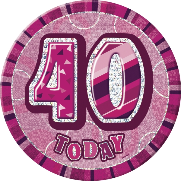XL-Button Happy Birthday 40 - Geburtstagsdeko