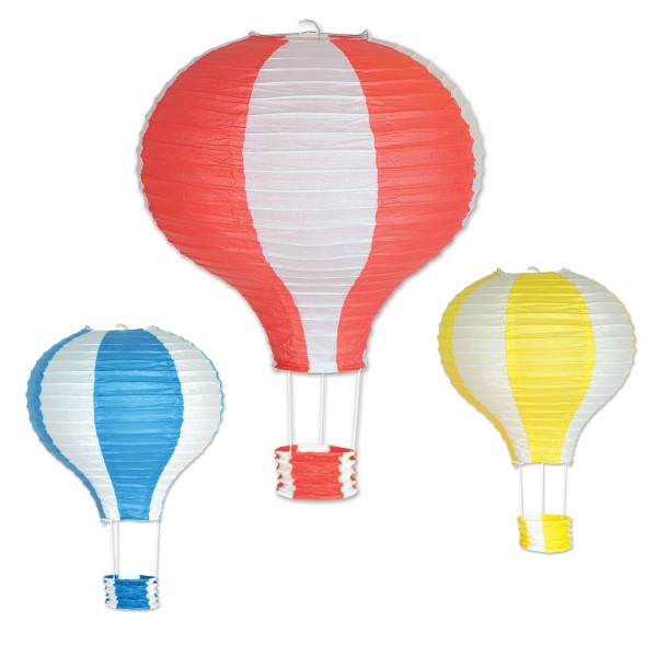 Party-Extra Lampion-Set Heißluftballon, 3-teilig