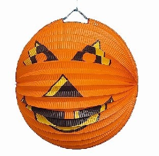 Party-Extra Papierlaterne Halloween-Kürbis, 23 cm Durchmesser