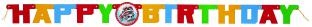 Buchstabengirlande Happy Birthday, Feuerwehr, 1,30m lang, 11cm hoch
