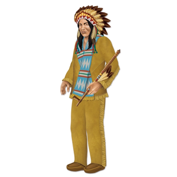 Party-Extra Cutout-Figur Indianer Häuptling, 96 cm