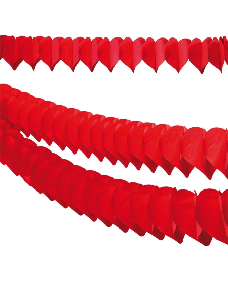 Rote Herzgirlande, 360cm Länge