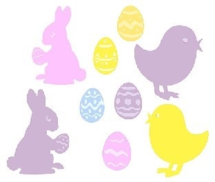 Maxi-Pack Cut-outs Frohe Ostern, 30er Pack